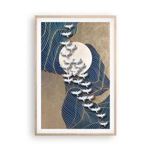 Poszter világos tölgy keretben - Szabadság, vándorlás, közösség - 61x91 cm