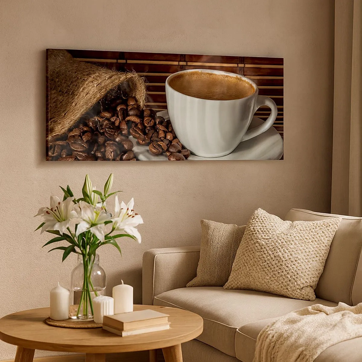 Vászonkép - A szén feketesége, a borostyán tisztasága - 100x40 cm