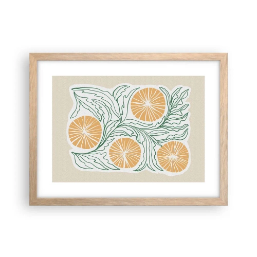 Poszter világos tölgy keretben - Etnikus egy csipet absztrakcióval - 40x30 cm