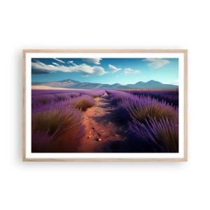 Poszter világos tölgy keretben - Illatos mezők - 91x61 cm