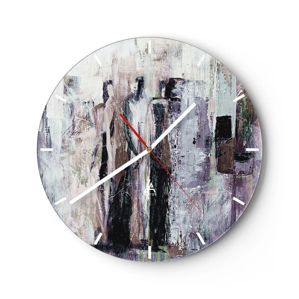 Falióra, Óra - Absztrakt alakok visszafogott színpalettán - 30x30cm - A titokzatos hámas - Modern fali dekoráció nappalihoz, konyhához és hálószobához ARTTOR