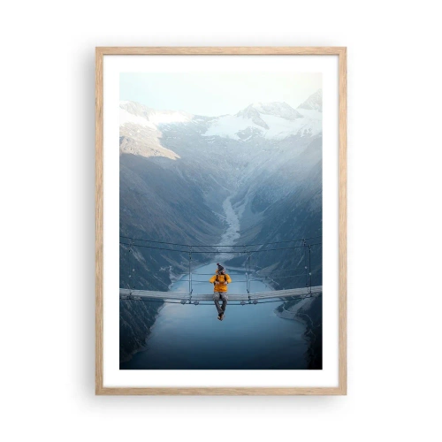 Poszter világos tölgy keretben - Elragadtatott a felfüggesztésben - 50x70 cm