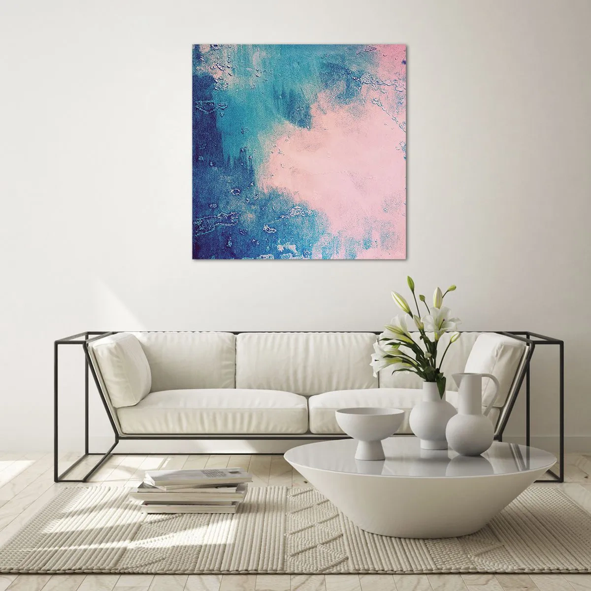 Üveg kép - Kék ölelések - 60x60 cm