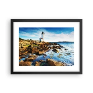 Poszter fehér keretben - Gyertek vissza boldogan, várlak - 40x30 cm