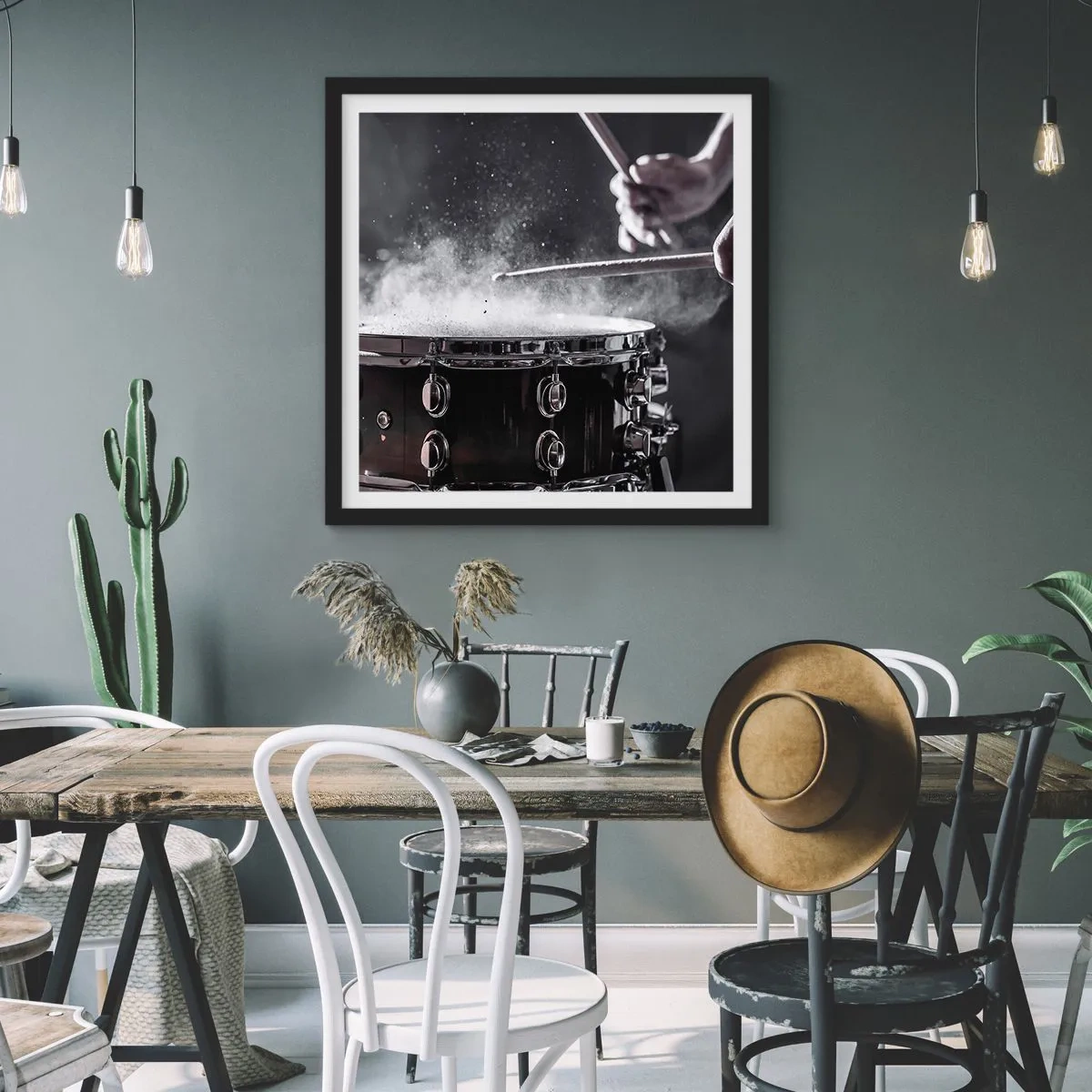 Poszter fehér keretben - A zene pulzusa - 30x30 cm