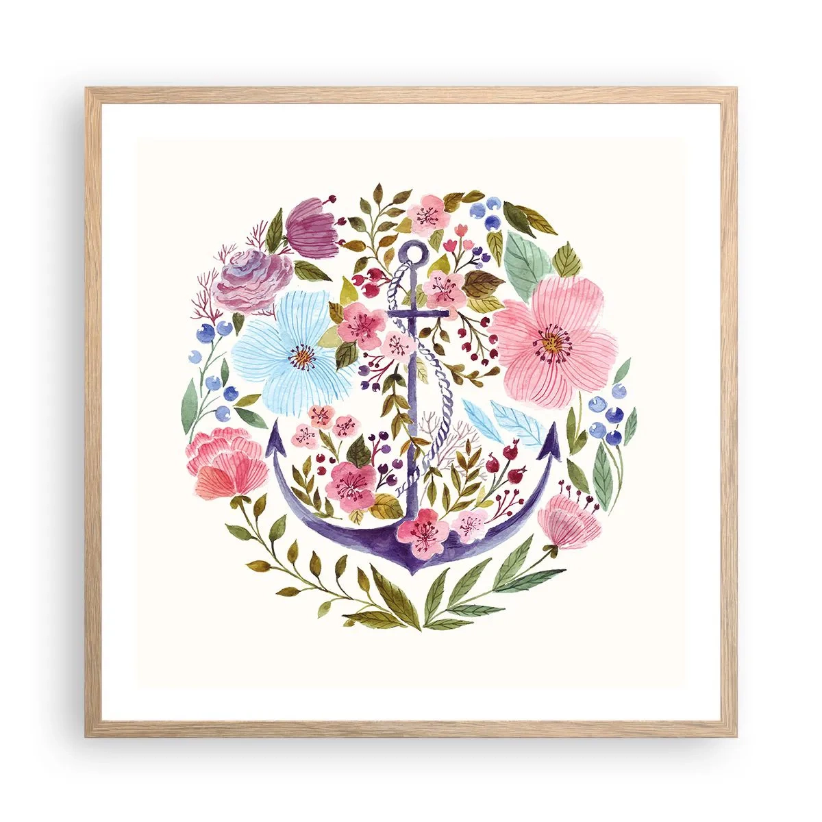 Poszter világos tölgy keretben - Egy tengerész jó éjszakai alvása - 60x60 cm