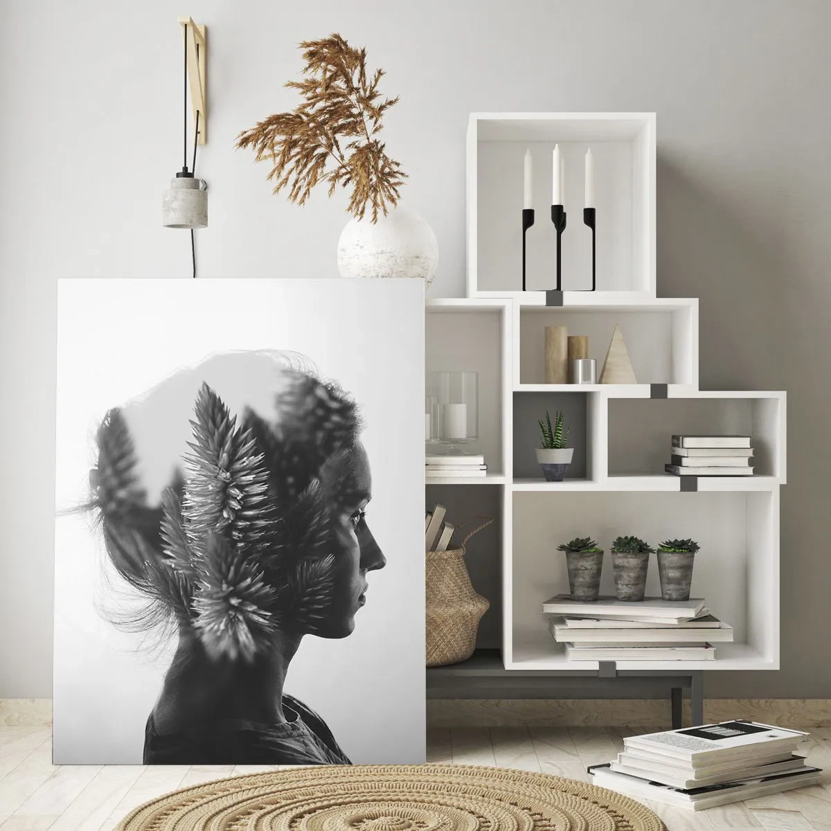 Üveg kép - A fenyőerdő hölgye - 70x100 cm