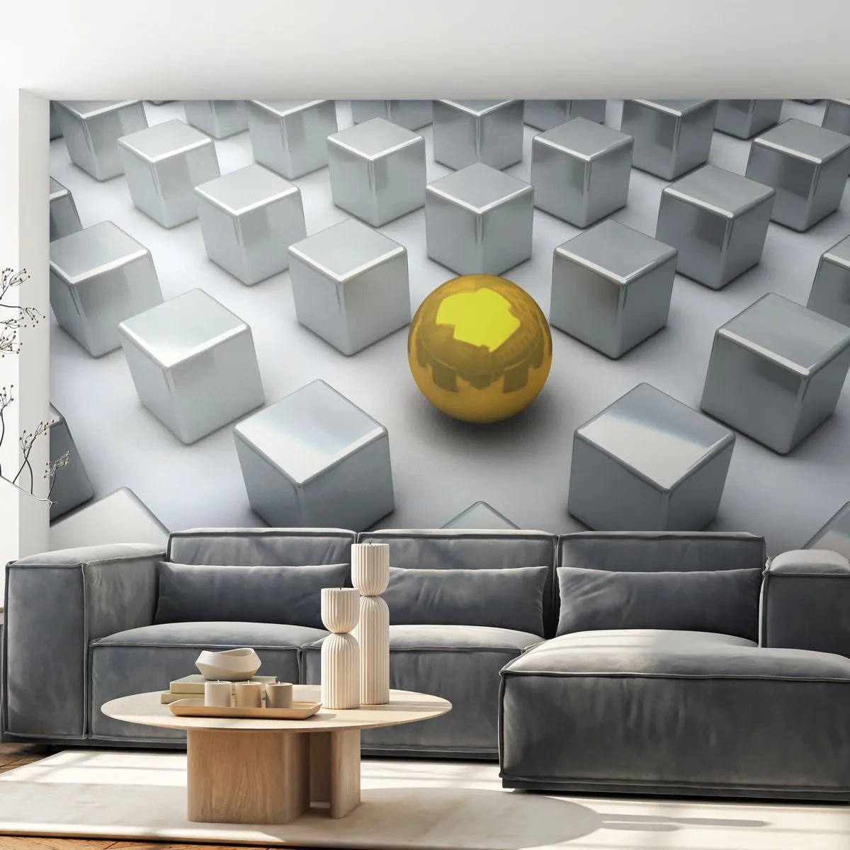 Fotótapéta Premium Canvas - Miért én? Geometriai összetétel - Absztrakció, 3D, Grafika - 300x210 cm