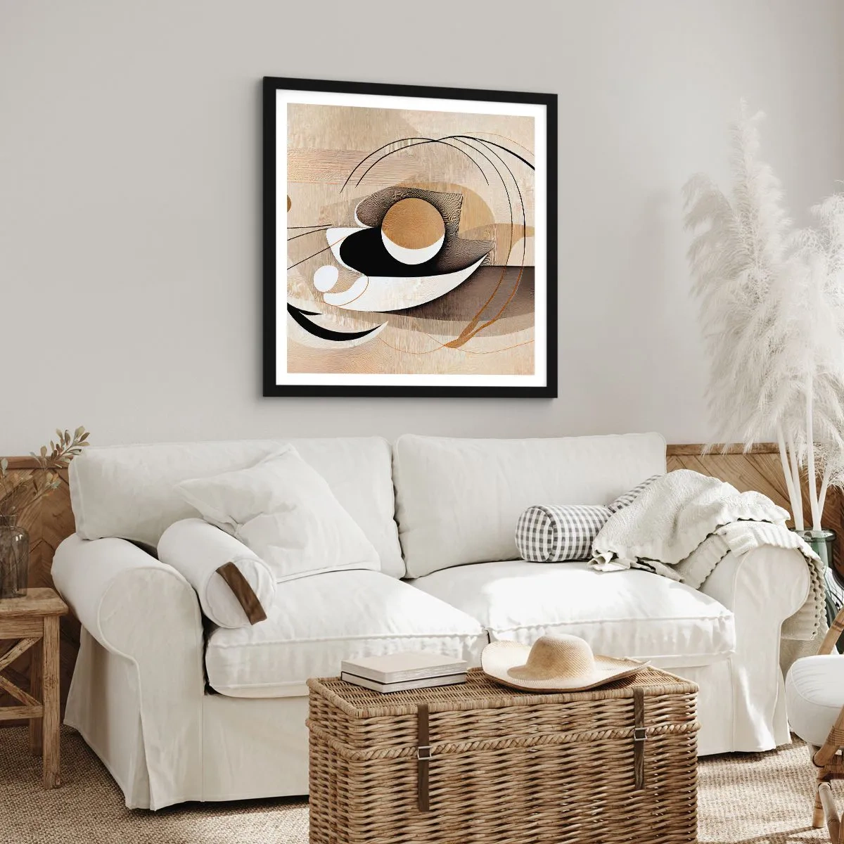 Poszter fehér keretben - Kompozíció: a dolgok lényege - 50x50 cm