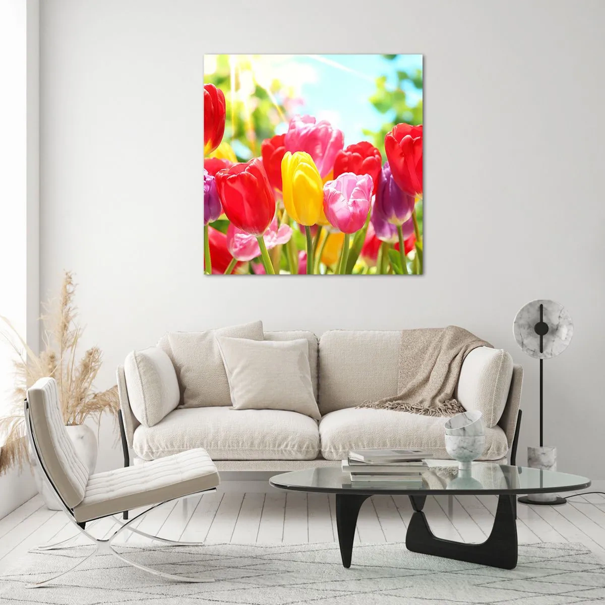 Üveg kép - Mi vagyunk, a május színei! - 40x40 cm