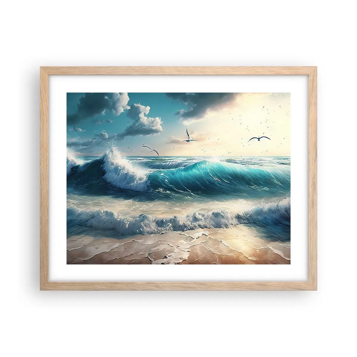 Poszter világos tölgy keretben - Zaj csak neked - 50x40 cm