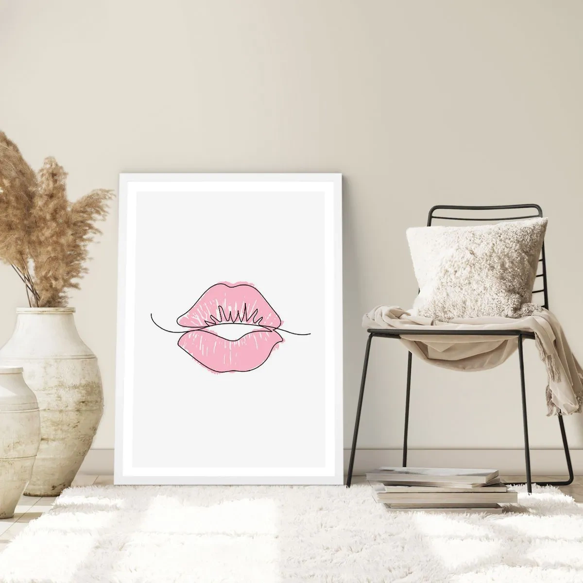Poszter fekete keretben - Készen állsz a csókra? - 70x100 cm