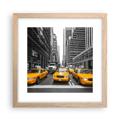 Poszter világos tölgy keretben - Mi színezzük a várost - 30x30 cm