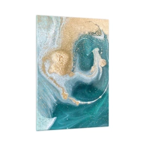 Üveg kép - Arany és türkiz örvénye - 50x70 cm