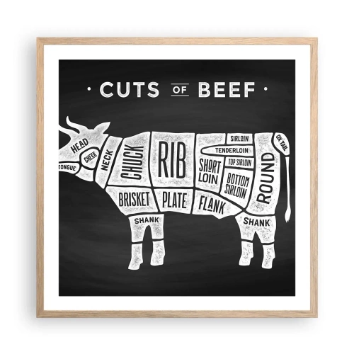 Poszter világos tölgy keretben - Mészáros ábécéskönyve - 60x60 cm