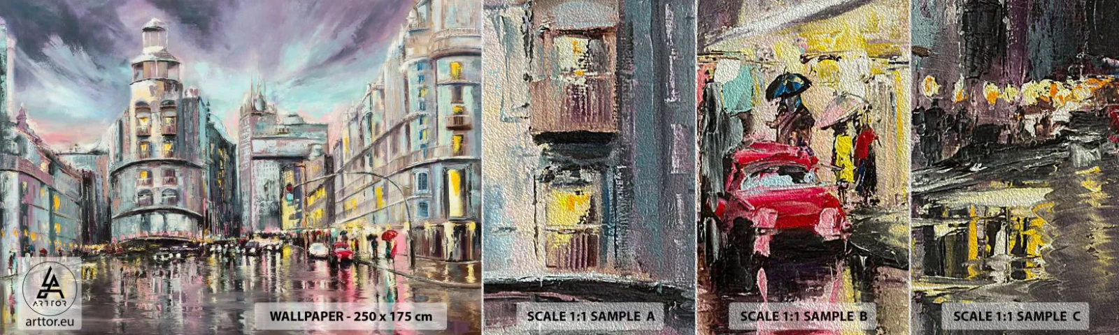 Fotótapéta Minta Premium Sand - Sikeres este lesz - Város, Madrid, Építészet - 100x30 cm