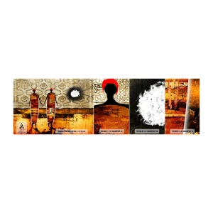 Fotótapéta Minta Standard Eco - Etnikai összetétel Afrika színeiben - Emberek, Afrika, Grafika - 100x30 cm