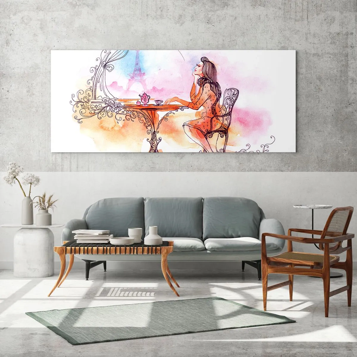Üveg kép - Párizsi sikk - 120x50 cm