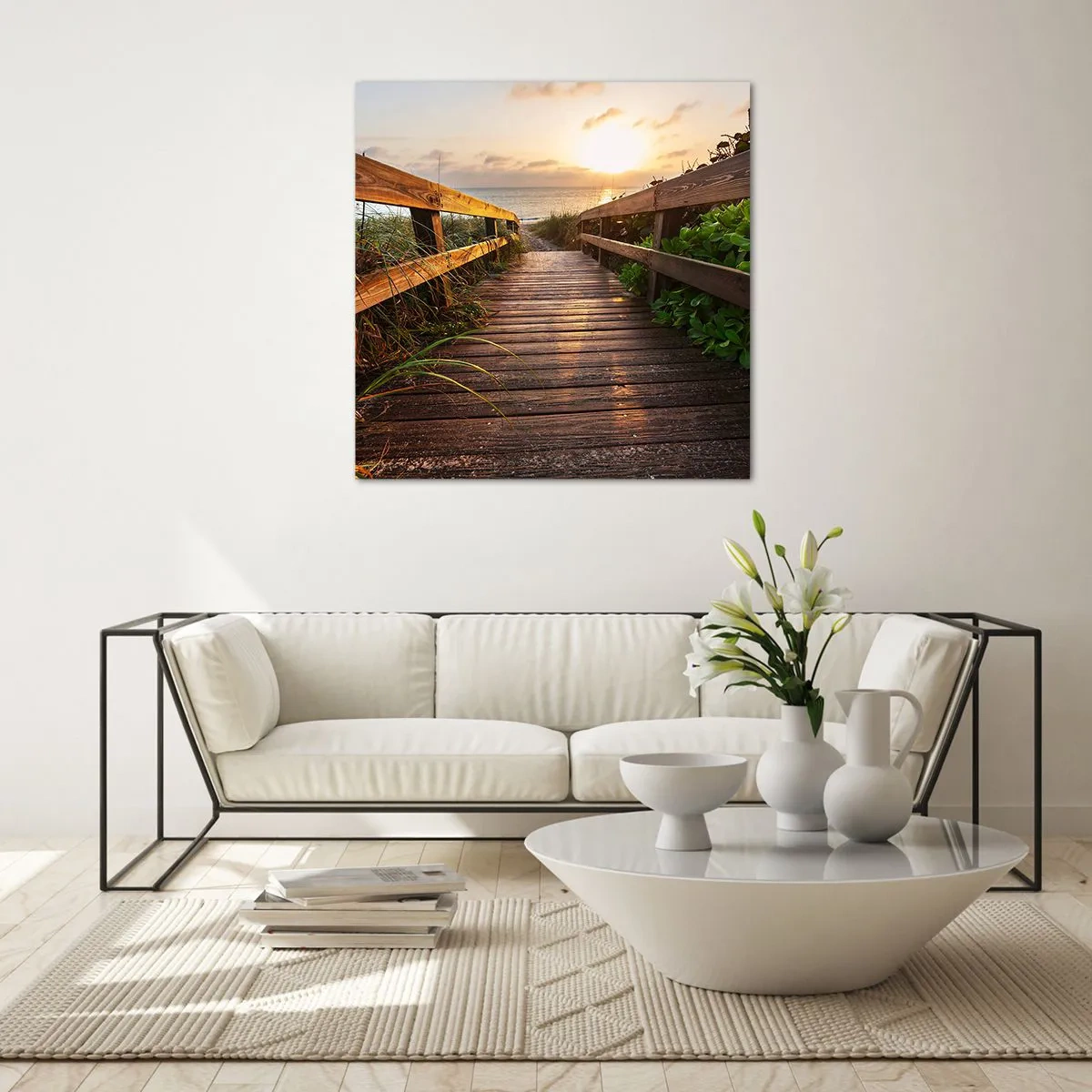 Üveg kép - És egyenesen a partra - 70x70 cm