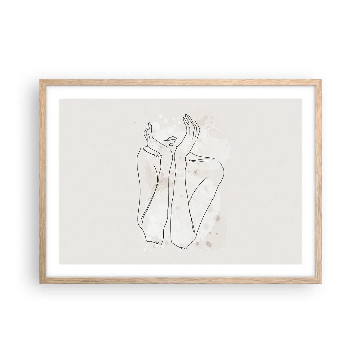 Poszter világos tölgy keretben - Várva-várt pillanat - 70x50 cm