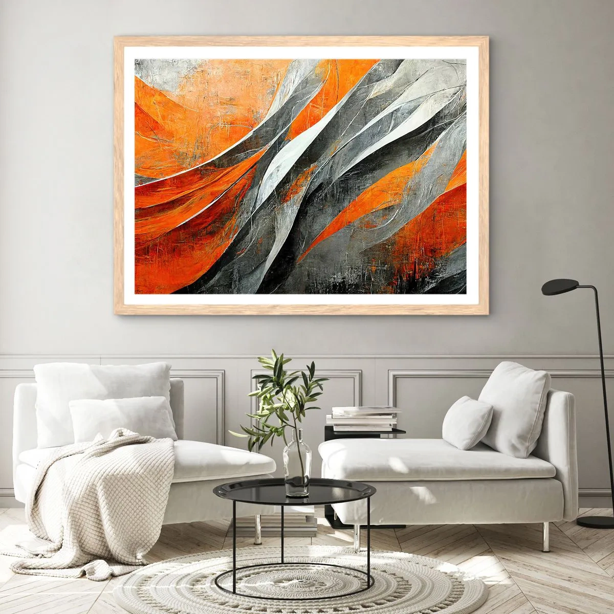 Poszter világos tölgy keretben - Hőség és hideg - 70x50 cm