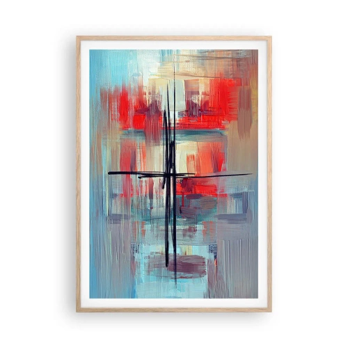Poszter világos tölgy keretben - Tájkép egy ismeretlen dimenzióban - 70x100 cm