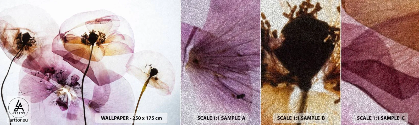 Fotótapéta Minta Premium Sand - Átlátszó virág test - Virágok, Kert, Darab - 100x30 cm