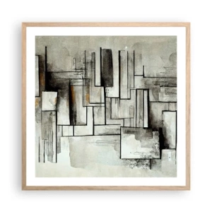 Poszter világos tölgy keretben - Az egyszerűség ereje - 60x60 cm