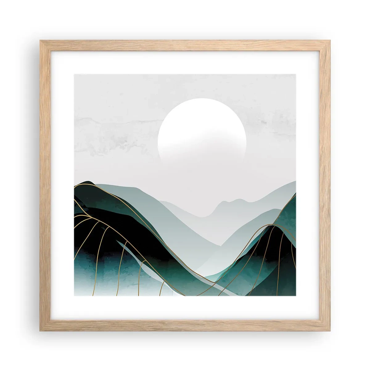 Poszter világos tölgy keretben - Teljes fenségben - 40x40 cm