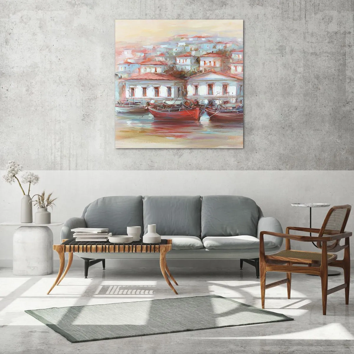 Üveg kép - Boldog kisváros - 60x60 cm