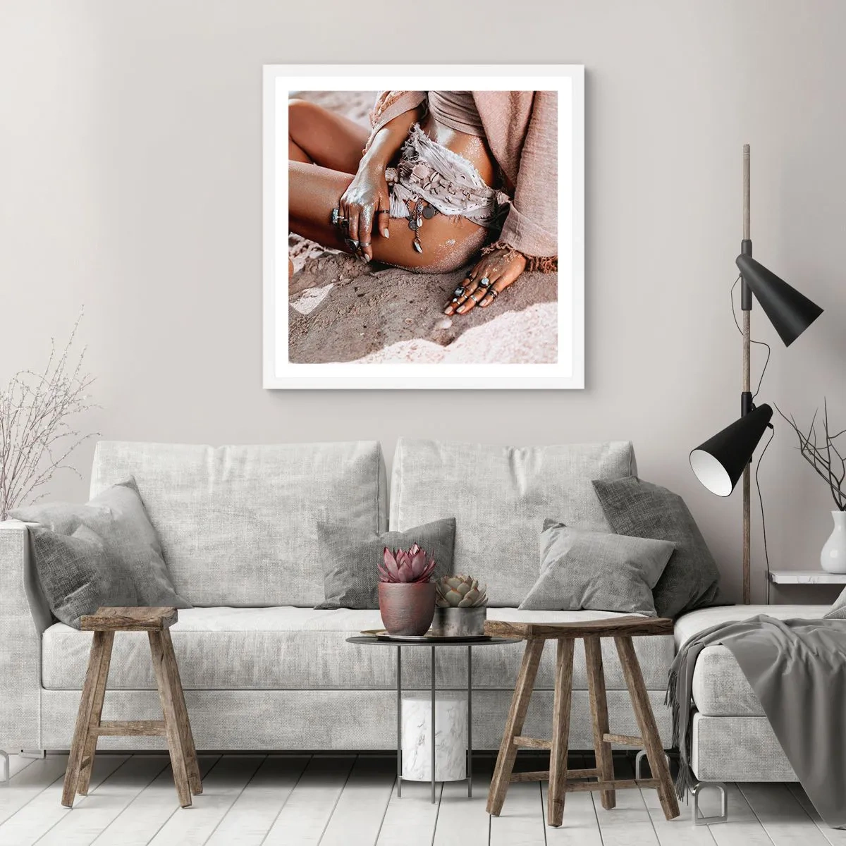 Poszter fekete keretben - A hullámok vetettek partra? - 50x50 cm