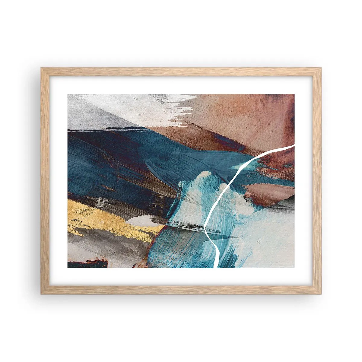 Poszter világos tölgy keretben - Lelkesedéssel és energiával - 50x40 cm