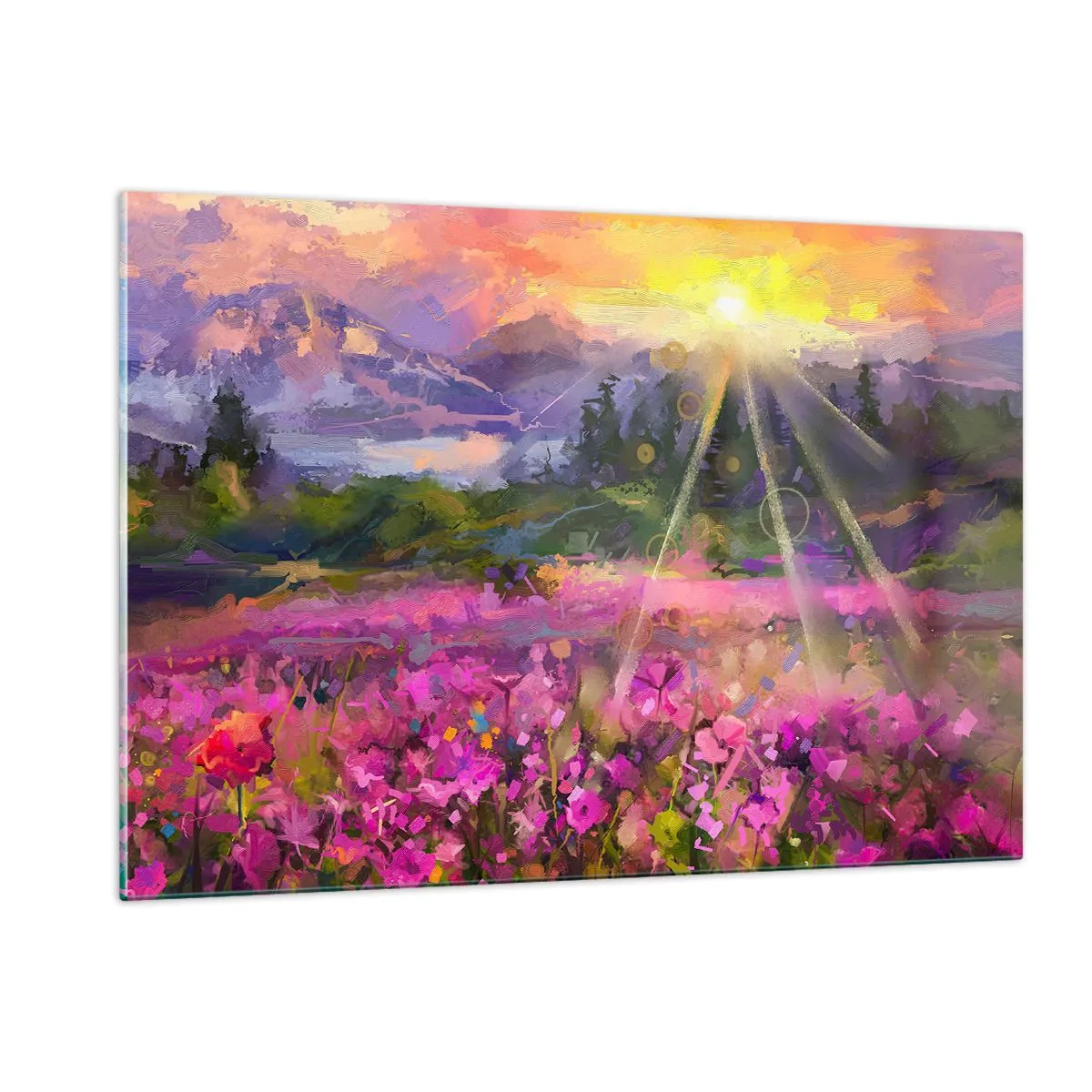 Üveg kép - A völgyben a nap védelme alatt - 120x80 cm