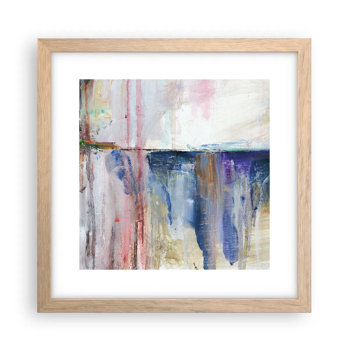 Poszter világos tölgy keretben - Színes benyomások és társítások - 30x30 cm