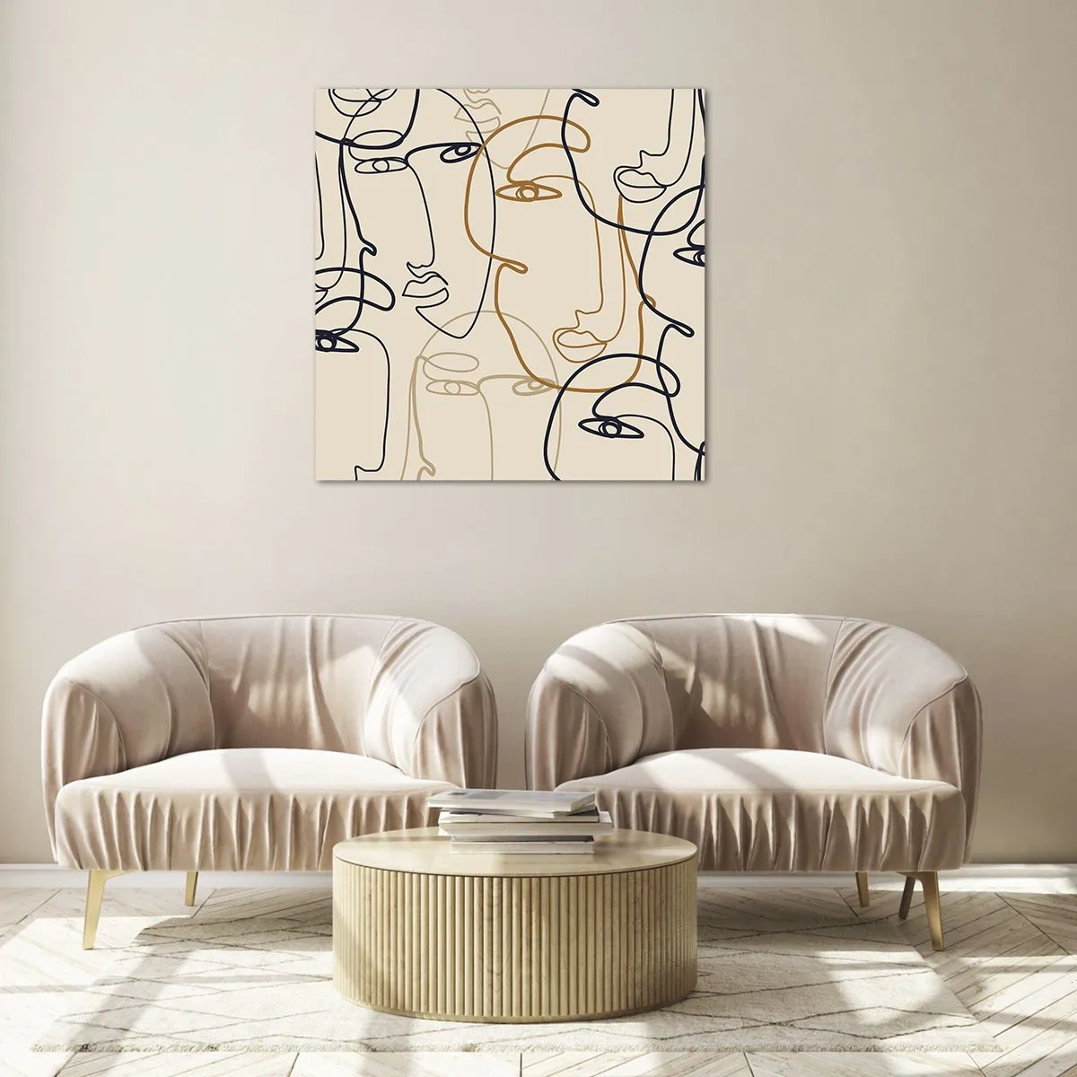 Üveg kép - Többszörös portré  - 70x70 cm