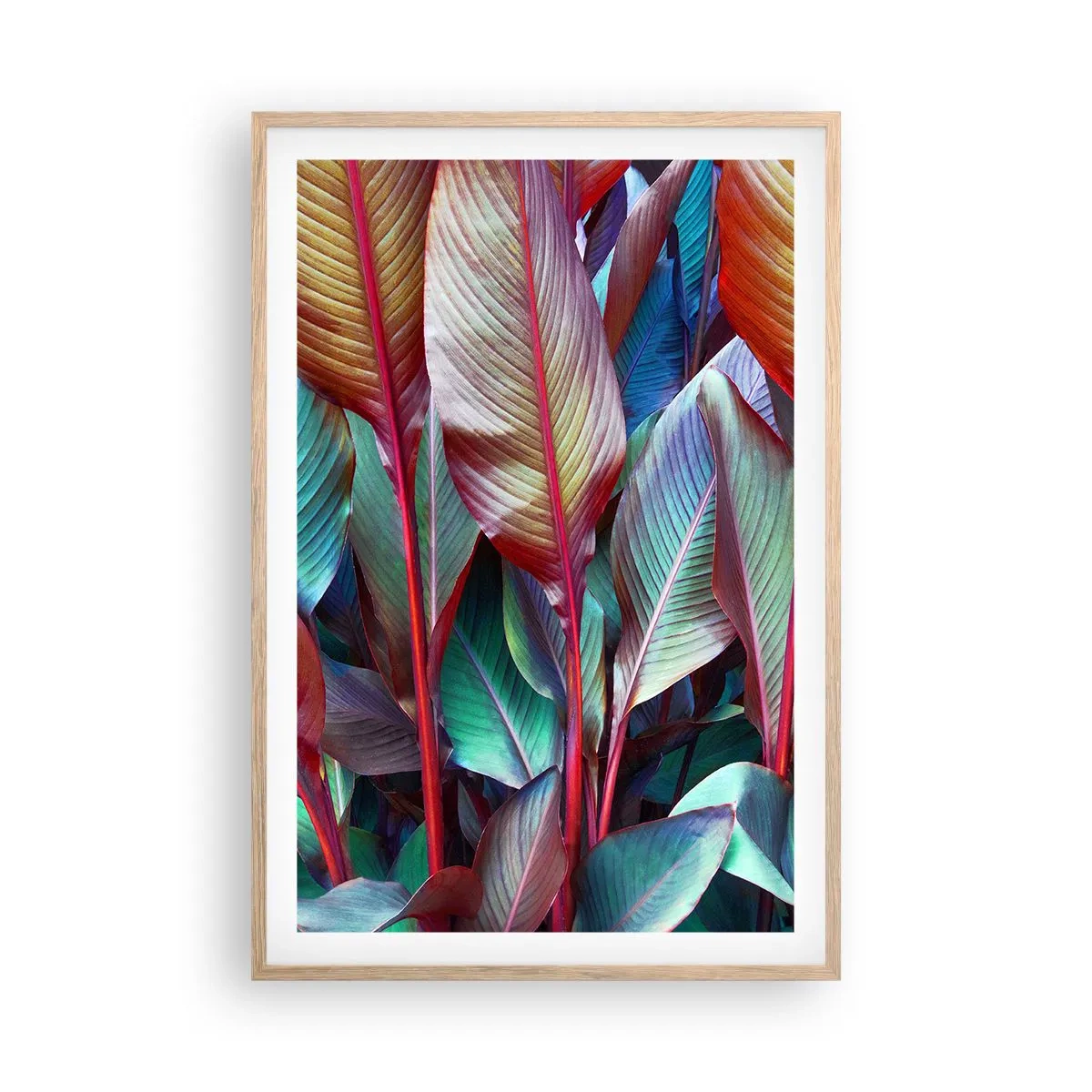 Poszter világos tölgy keretben - Egy színes sűrű - 61x91 cm