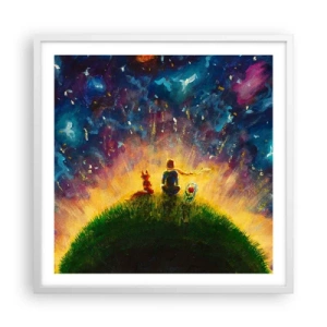 Poszter fekete keretben - Szerelem és barátság – az egész világ - 60x60 cm