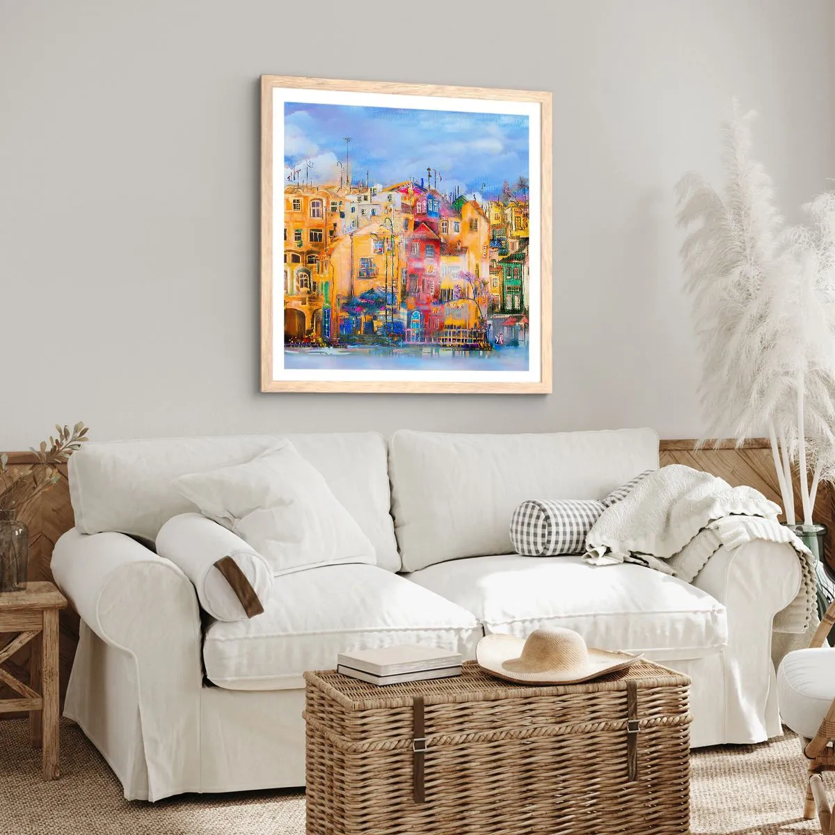 Poszter világos tölgy keretben - Együtt vagyunk - 40x40 cm