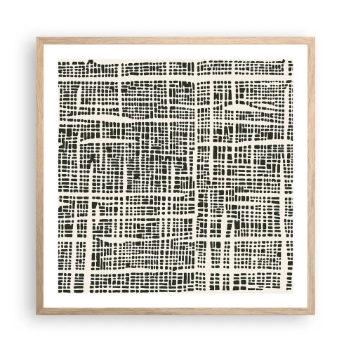 Poszter világos tölgy keretben - Szőtt kompozíció - 60x60 cm