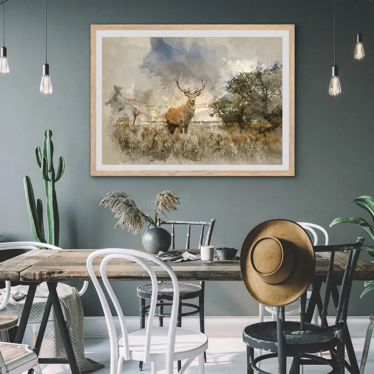 Poszter világos tölgy keretben - Becsület – erő – méltóság - 100x70 cm