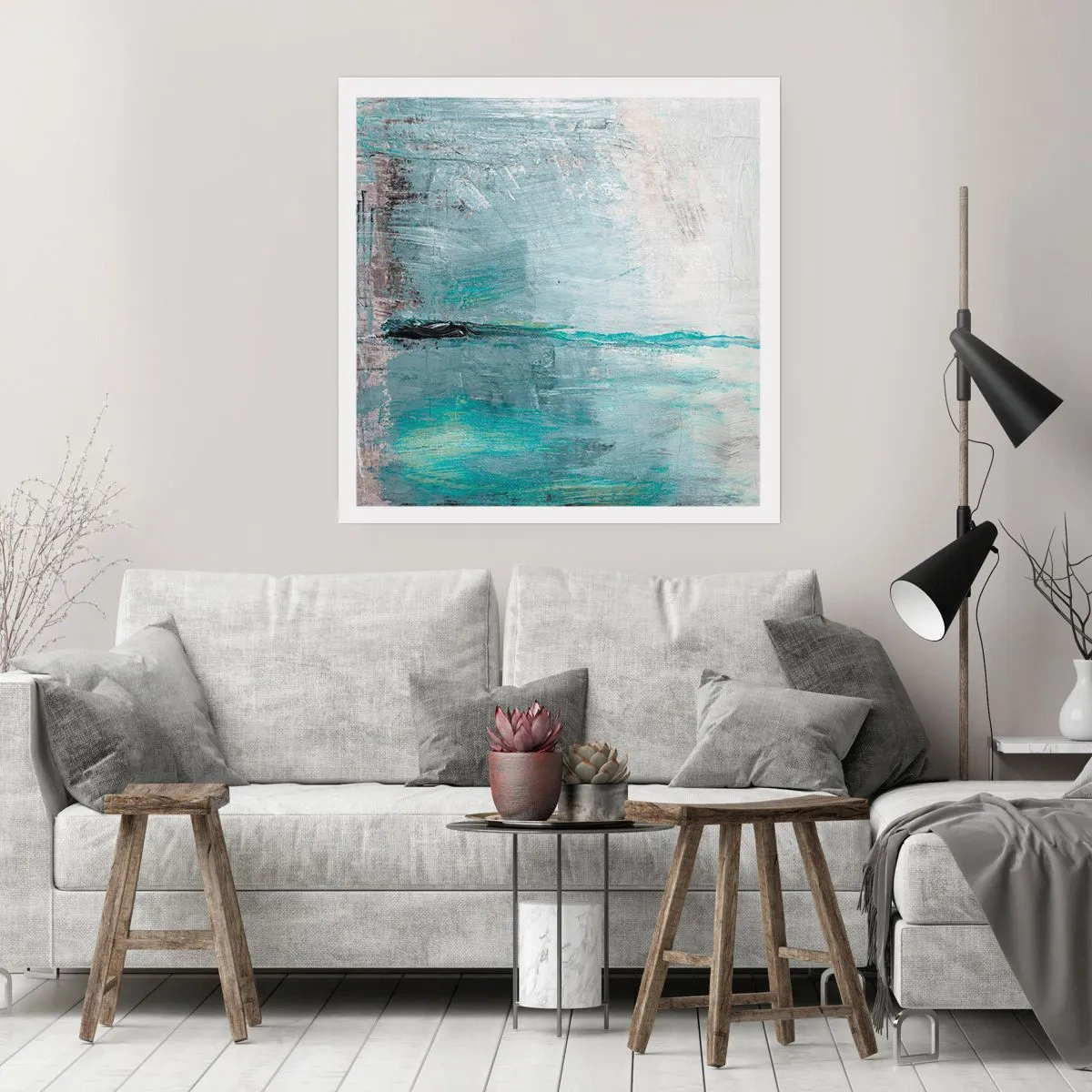 Poszter - Vízszintesen kék színben - 40x40 cm