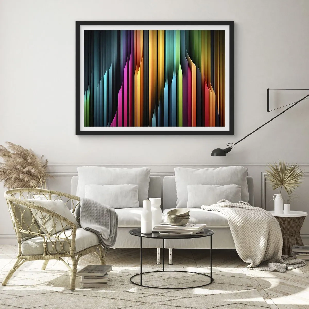 Poszter fehér keretben - Fényorgonák - 50x40 cm