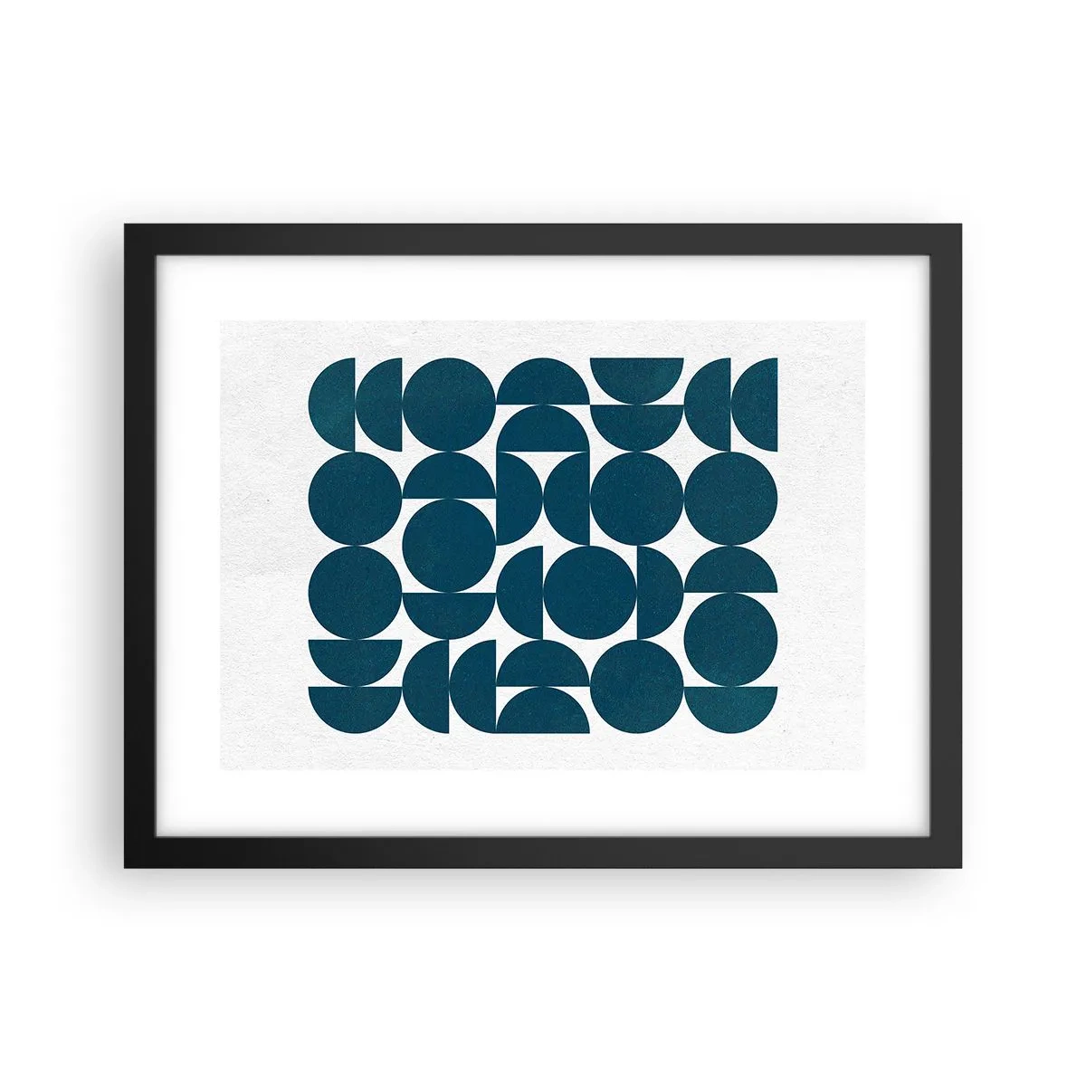 Poszter fehér keretben - Körök és félkörök - 40x30 cm
