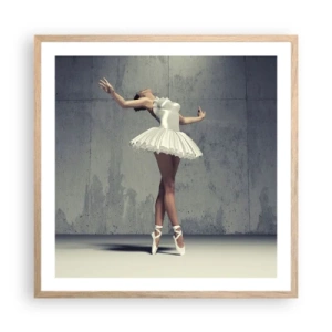 Poszter világos tölgy keretben - Könnyű, mint a madár - 60x60 cm