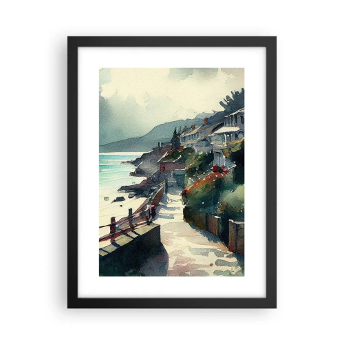 Poszter fehér keretben - Mediterrán város - 30x40 cm