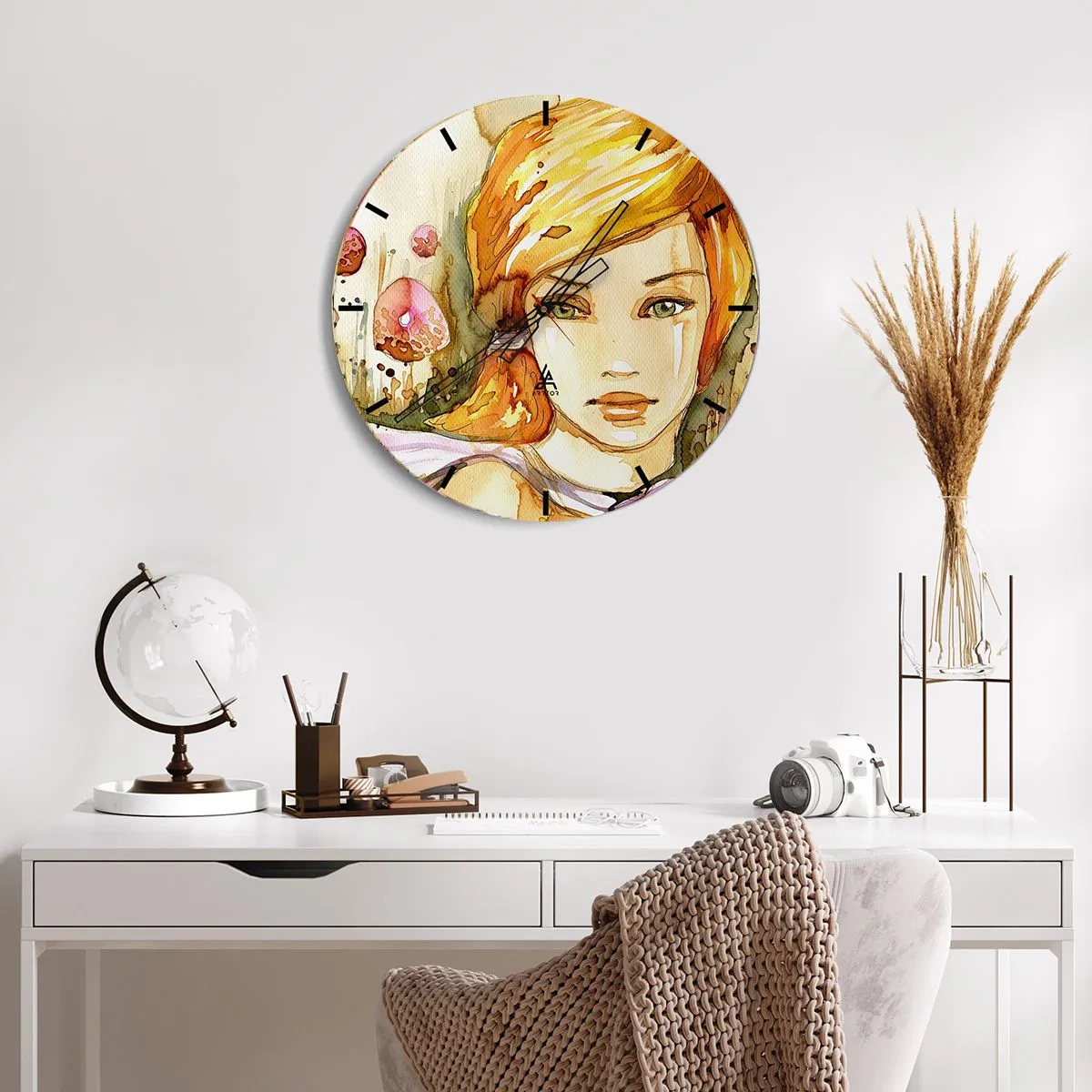 Falióra, Óra - Smaragd tekintet, amely lecsillapítja a haragot - 30x30 cm