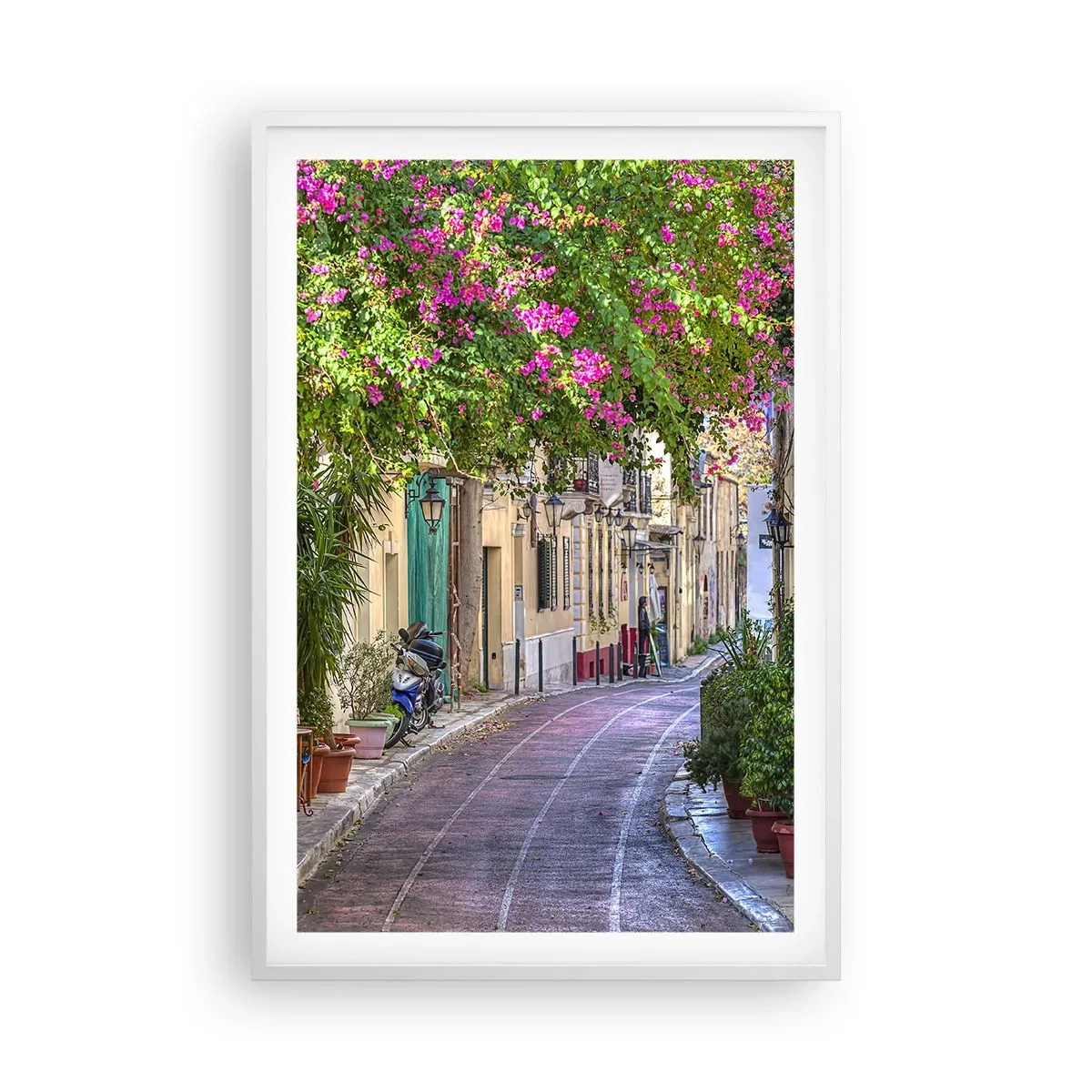 Poszter fekete keretben - Virágzó sikátor - 61x91 cm