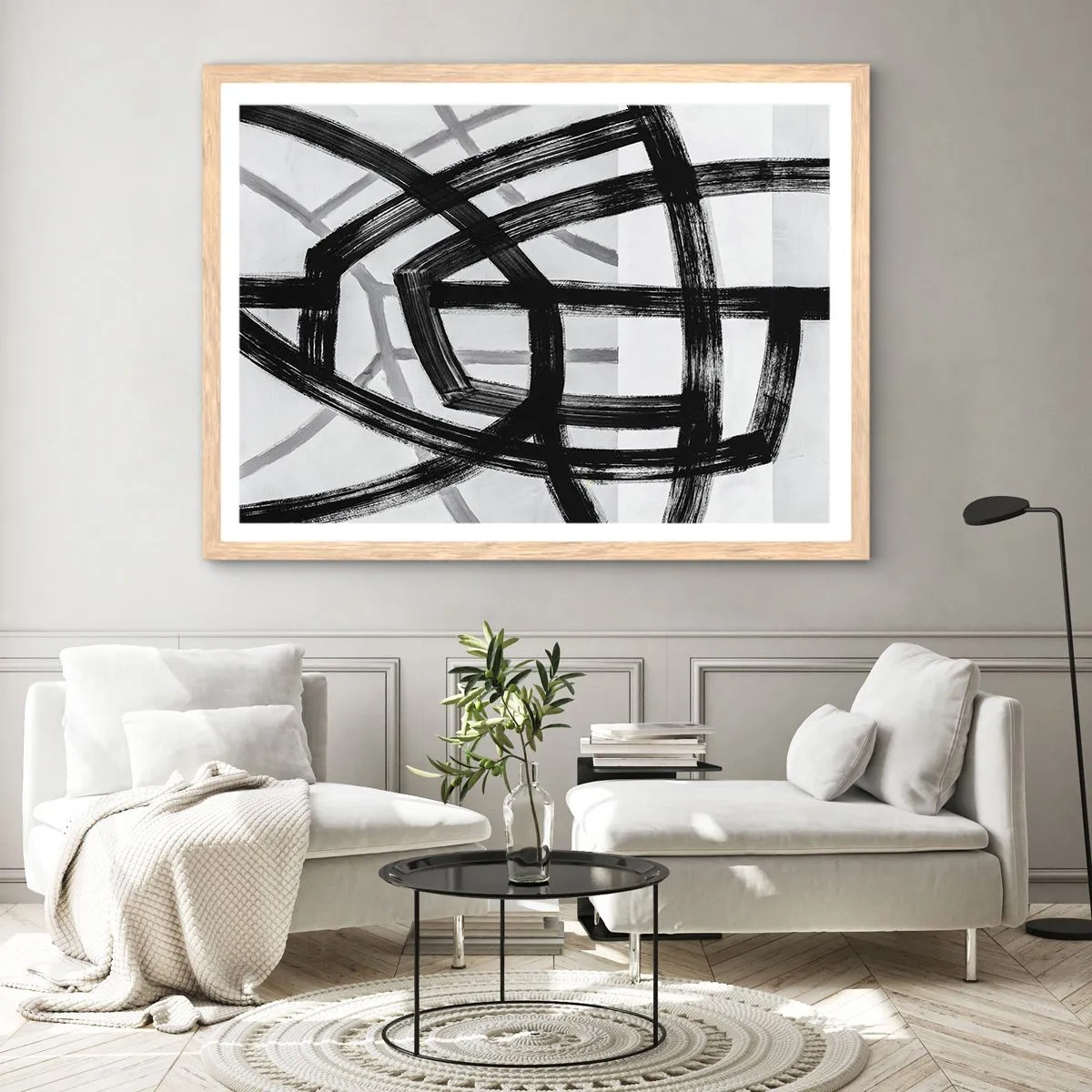 Poszter világos tölgy keretben - Mélység építése - 40x30 cm