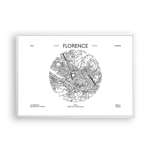 Poszter fekete keretben - Firenze anatómiája - 100x70 cm