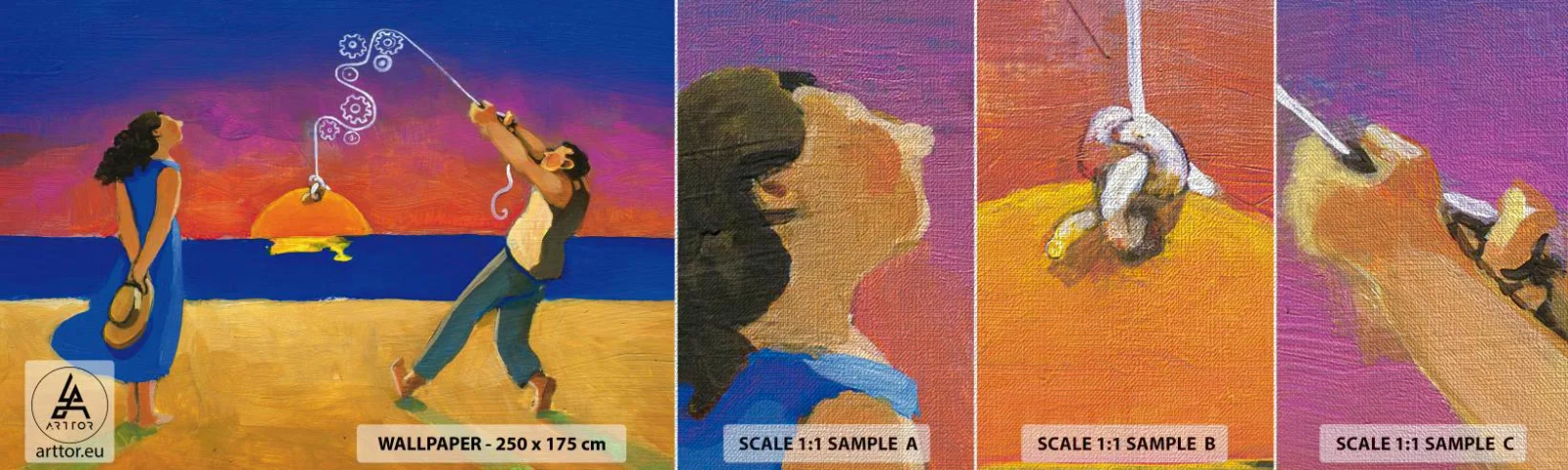 Fotótapéta Minta Premium Canvas - Több, mint egy csillag az égből - Absztrakció, Nő és Férfi, Festmény - 100x30 cm